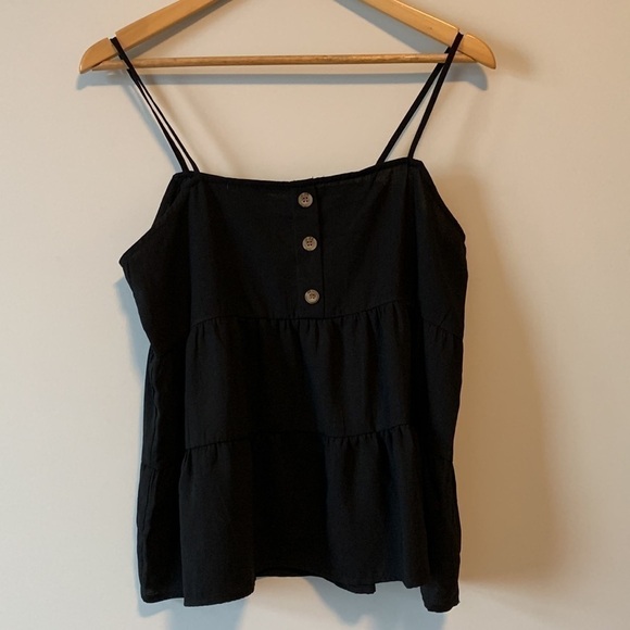 Anthropolgie Paper Crane Black Spaghetti Strap Top Size Small - Picture 14 of 15
